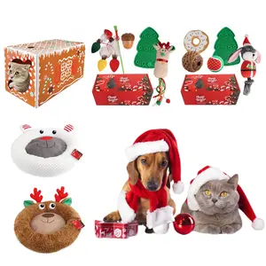 AFP 크리스마스 선물 개 고양이 장난감 시리즈 12PCS 튼튼한 고양이 긁는 자 동굴 편안한 아늑한 부드러운 애완 동물 개 고양이 휴식 침대 놀이