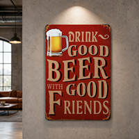 Panneau Métallique Vintage en Aluminium, Affiche Imprimée Nostalgique, Décoration Murale pour Restaurant, Club de Bière, Décoration Murale Intérieure, Panneau Métallique