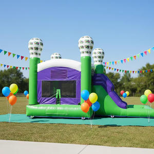 Fabrika PVC Büyük Şişme Kale Kaydıraklı Spor Temalı Şişme Çocuk Zıplama Şatosu ve Top Havuzu - Product Image 1