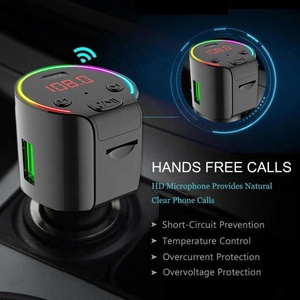 7 colores coche Bluetooth música sin pérdidas tipo C QC3.0 cargador USB TF Audio coche REPRODUCTOR DE <span class=keywords><strong>Mp3</strong></span> Radio transmisor FM - Product Image 5