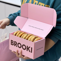 Emballage de biscuits de boulangerie écologique en carton biodégradable recyclable, boîte en papier alimentaire pour biscuits avec logo imprimé