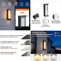 Lampe de porche de style nordique simple, étanche IP65, décoration de jardin, cour, alliage d'aluminium, PC, éclairage mural LED extérieur