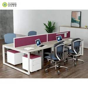 Wholesale Modern 3 Seater Open Plan Desk High Quality Iron Office Desk Tables