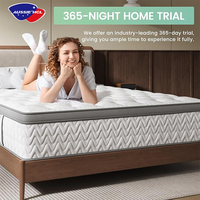 Vente en gros de matelas pliables importés confortables, en boîte, tailles Twin, Single, Queen, avec ressorts ensachés en gel et mousse à mémoire de forme