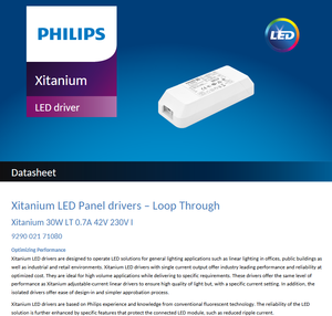 Drivers LED PHILIPS Xitanium 30W LT 0.7A 42V 230V I avec boîtier en plastique pour éclairage LED - Product Image 2