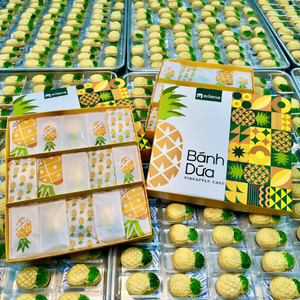 เค้กสับปะรดวานิลลาบัตเตอร์ รสหวานผลไม้ ฮาลาล 15 ชิ้นในกล่อง 460 กรัม คุกกี้บิสกิต ผลิตโดยโรงงานอันไทยมินห์ เวียดนาม ขายส่ง - Product Image 4