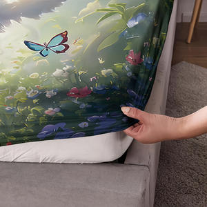 Set di <span class=keywords><strong>lenzuola</strong></span> 3 pezzi personalizzato simpatico cartone animato gatto stampa digitale 200TC 90gsm poliestere casa biancheria da <span class=keywords><strong>letto</strong></span> federa copriletto produttore - Product Image 4