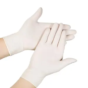 En kaliteli lateks Glovees malezya beyaz kauçuk eldiven tek kullanımlık muayene eldivenler