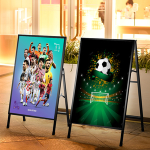 Siêu mỏng hộp đèn Poster đứng LED hộp đèn biển Quảng Cáo Sáng Bảng hiển thị gấp đứng ngoài trời di động hộp đèn mỏng - Product Image 1