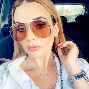 Gafas de Sol de Moda 2021, Montura Grande, Doble Barra, Protección UV400, Gafas de Sol Metálicas Extra Grandes para Hombre y Mujer - Product Image 1