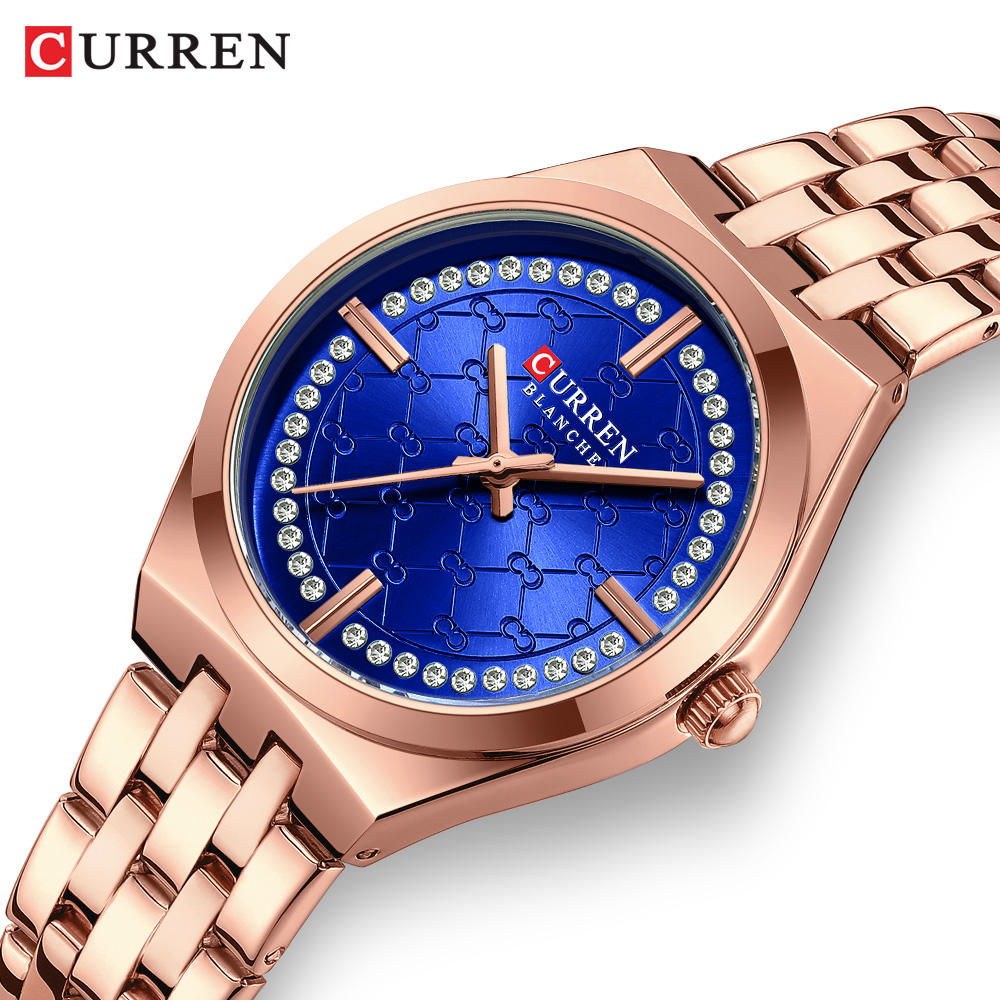 1 blue dial rose gold strap