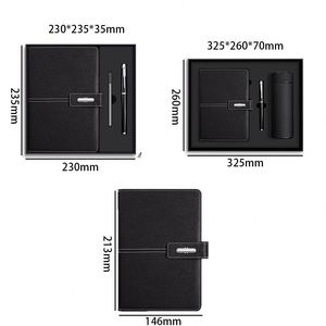 Carnets personnalisés en gros avec stylo et bouteille d'eau, cadeaux promotionnels d'affaires, carnet en cuir A5, coffret cadeau - Product Image 3