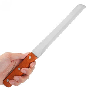 Utensilios de repostería: cuchillo para pan de acero inoxidable de 8 pulgadas con mango de madera, espátula para pasteles, cortador de tostadas, cuchillo para hornear - Product Image 1