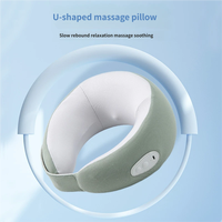 Oreiller de massage électrique en mousse à mémoire de forme en forme de U, coussin de soutien du cou portable pour les voyages, dispositif multifonctionnel de relaxation du cou