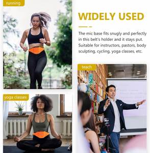 Portable <b>Microphone</b> Transmitter Neoprene Carrier Belt Fitness Class Neoprene Pouch <b>with</b> Theater <b>Speakers</b> Holder - Product Image 6