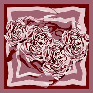 70x70cm Fashion Abstract Rose Print Polyester Satin <b>Square</b> <b>Scarf</b> Modern Floral Neck <b>Scarf</b> for Women Spring Autumn Skin-Friendly - Product Image 2