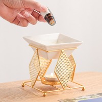 Brûleur d'huiles essentielles en céramique, diffuseur d'encens, chauffe-cire, lampe chauffante, support pour bougie chauffe-plat et aromathérapie