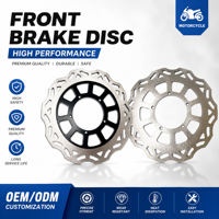 Rotor Cakram Rem Motor DY250 TEKKEN 267mm OD 5 Lubang Tebal 4mm Bergelombang Berventilasi untuk Sistem Rem Cakram