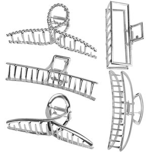 Elegante di alta qualità 11cm di grandi dimensioni in metallo dorato pinze per capelli in stile coreano accessori argento metallo fermaglio per capelli - Product Image 6