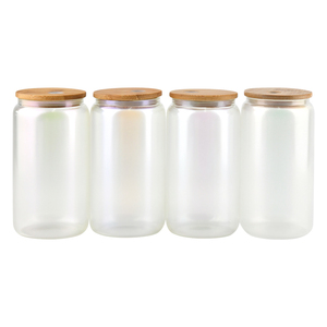 16oz <strong>Glass</strong> Can Cup Beer <strong>Glass</strong> Drinking Jar 16 oz Water Bottle <strong>Frosted</strong> <strong>Glass</strong> Can Cups With Lid - Product Image 1