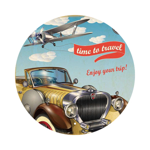 Plaque d'immatriculation ronde vintage personnalisée en métal – Panneau en étain imprimé UV avec logo de voiture – Fabricant, vente en gros, commande en gros – Décoration pour club automobile/garage - Product Image 5