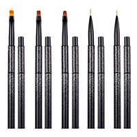 Pinceau de dessin pour nail art noir, stylo de peinture UV pour gel, pinceau à rayures pour fleurs, outils de manucure