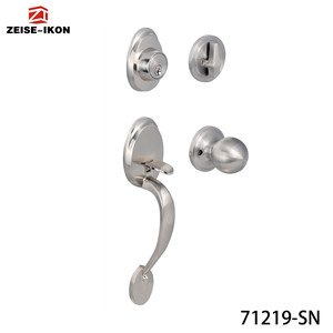Ensemble de poignée de porte d'entrée et de serrure à pêne dormant, avec bouton de porte intérieur, résistant à l'effraction, compatible SmartKey, à réinitialiser - Product Image 4