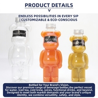 Bouteilles de boisson en plastique en forme d'ours au design unique, personnalisables pour le champagne, le soda, le whisky et les boissons