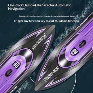 Juguete Acuático Competitivo, Bote de Carreras a Control Remoto 2.4G de Alta Velocidad, Resistente al Agua, Anticolisión, con Luz LED, Larga Duración, para <span class=keywords><strong>Piscina</strong></span> - Product Image 3