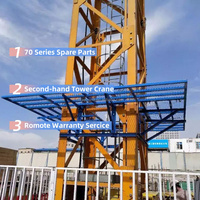 Grue à tour plate compacte à montage rapide HUGECRANE, mini-grue sans toit, capacité 12 tonnes, hauteur de levage 70 m pour bâtiments de grande hauteur, incluse