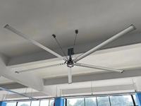 Ventilateur de plafond industriel géant HVLS à couverture d'air ultra-large, fonctionnement silencieux, moteur PMSM sans zones de vent mort