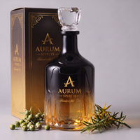 Groothandel 730ml Super-flint fles decanter aangepaste kleur logo verpakking doos lege fles sterke drank whisky brandewijn fabriek OEM