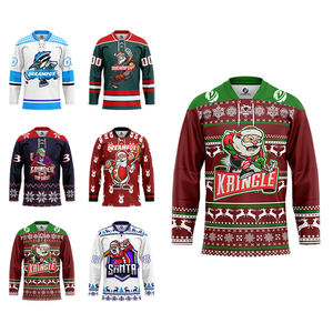 Jersey de hockey sobre hielo reversible personalizado Jersey superior jersey de hockey de vacaciones de Navidad - Product Image 5