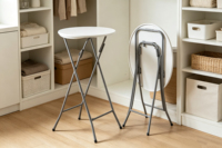 Table haute multifonctionnelle Moon, table ronde de 60 cm de diamètre pour la salle à manger, le pub, la maison, la cuisine et les cafés