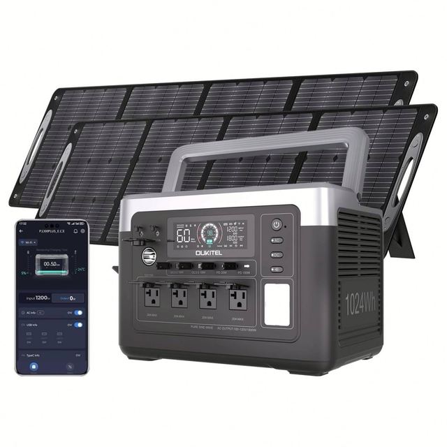 OUKITEL P1000 Portable Dron Power Station 1800W 1024Wh Battery Solar Generator With Wireless Charge