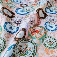 Tissu sergé 100 % polyester KUANGHENG, imprimé rétro chinois, doublure souple pour costumes, vestes et sacs, vendu au mètre