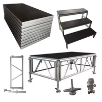 Scène modulaire carrée en aluminium Sgaiertruss 4*8 pieds, capacité de charge de 900 kg, scène mobile portable pour événements en plein air