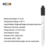 Sonde combinée de pH 65-1D utilisée dans le matériau de coque en verre de laboratoire connecteur BNC capteur d'électrode de ph mètre 12*20mm