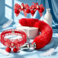 Nouvel ensemble de cosplay Ninghao sur le thème de Noël : serre-tête en peluche avec oreilles de chat, queue moelleuse, collier ras-du-cou en dentelle avec fermoir métallique – Jouets pour adultes
