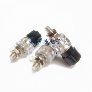 Transparent Terminal <b>Block</b> M4 16.2mm Panel <b>Mount</b> Through Hole Brass Contact Plastic Housing For Power Testing - Product Image 2
