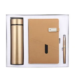 Customized Logo Notepad Thermos, Cup Three-piece Gift Box Classical Business Gift Set Promotional Wedding Gift Set/