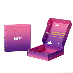 Boîte en carton écologique robuste avec fermeture magnétique, finition mate dégradée, forme personnalisable et poignée pour centres commerciaux - Product Image 3