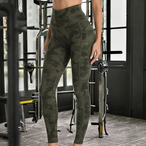 Wholesale Custom Women's High Waisted Quick Dry Fitness <b>Legging</b> Breathable Knitted Yoga Pants Custom Logo for Sports Workout - Product Image 2