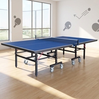 Table de ping-pong pliable SMC, directement de l'usine, pour intérieur et extérieur, résistante aux intempéries, avec roulettes mobiles, kit complet de filet, vente en gros