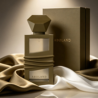 Flacons de parfum vides en verre transparent carré, portables, avec boîte, en or cristallin, 30 ml, 50 ml, 100 ml