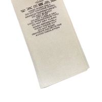 Étiquette d'entretien de ruban de coton blanc étiquette d'entretien imprimée Rectangle pour vêtements chaussures sacs symboles de lavage lavables pliés au centre