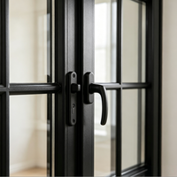 Fenêtre à auvent en aluminium à rupture de pont thermique certifiée CE, grand panneau de verre, style américain, pour maison, fenêtre à battant