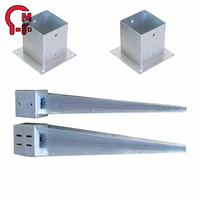 Poteau d'ancrage de clôture à tarière directe d'usine HLM 2 "x 2" Support de poteau de clôture Ancre de poteau d'ancrage au sol