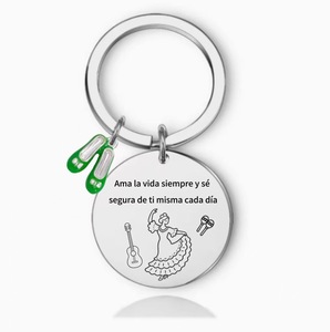 Porte-clés gravé dansant la flamenco <span class=keywords><strong>espagnole</strong></span> en acier inoxydable, avec breloque <span class=keywords><strong>chaussure</strong></span> <span class=keywords><strong>de</strong></span> <span class=keywords><strong>danse</strong></span>, inspirant - Product Image 2