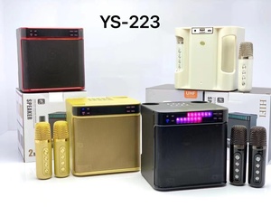YS223 Dancing Light Family Home Party KTV 2 <span class=keywords><strong>en</strong></span> 1 Altavoz inalámbrico portátil para exteriores Karaoke con micrófonos dobles - Product Image 6
